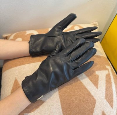 2025 New Exclusive First Release Saint Laurent Yls Touchscreen Women's Gloves Or