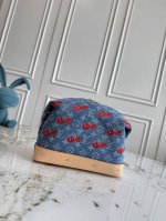 Top Original Single 163 Chip M13893 Lv X Tm Cosmetic Pouch Gm Denim Cherry Cosme