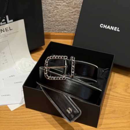 Chanel New Women's Belt Zipper Belt, Double-sided Top Layer Cowhide, this belt i - Click Image to Close