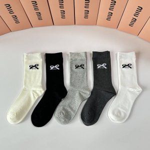 Special packaging for Miu Miu's new mid-length slouch socks! Five pairs per box,