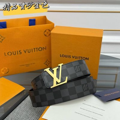 Lv Dimension Double-Sided Waistband With Deep Leather Embossed Monogram Pattern,
