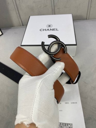 Width: 3.0 Cm Chanel Fine-Grain Calf Leather With Gold, Silver, And Gunmetal Met