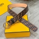 Image Packaging Fendl 40Mm Wide Signature-Shaped Leather Belt. Studded Buckle. M
