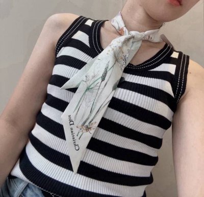 Dior Twilly silk scarf, floral dragonfly design. DDD. This classic style feature