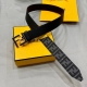 Fendi 38Mm Wide Belt With Logo Design. Original Ff Double Buckle, Made From Impo