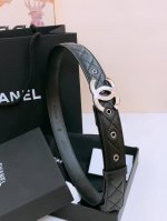 Chanel Logo Glossy classic Cc buckle brass gold metal 3.0Cm fine sheepskin belt