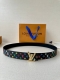 Lv The Double-Sided Belt Is Made Of Stitched Leather And Canvas With Small Black