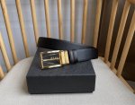 Prada Authentic Store Version Men's Dual-Use Needle Buckle Belt, One-Piece Desig