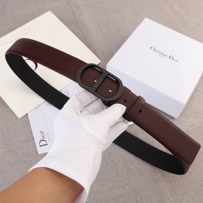 Width 3.5cm Dior tumbled wireless belt is made of imported double-sided top-grai