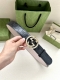 3.8cm wide Gucci interlocking double G original diamond steel buckle belt, made