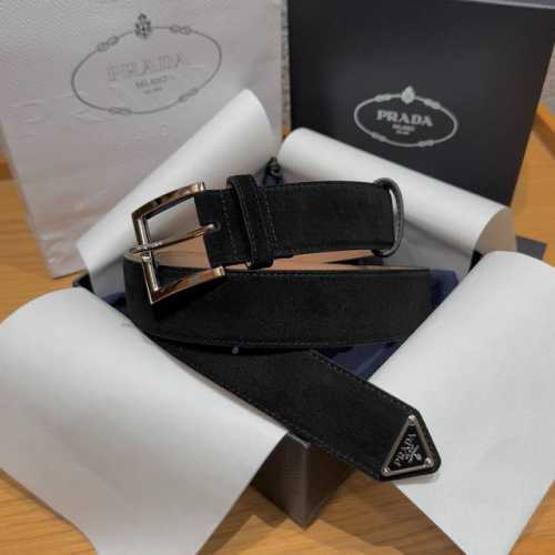 Prada Men's Suede Belt This Prada suede leather belt is simple yet sophisticate