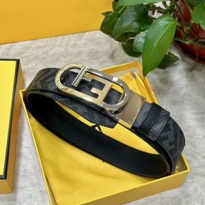 Fendi Fendi counter style, 35mm width, double loop reversible belt, Ff press stu