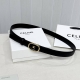 Celin E New 3D Buoy Buckle Women's Belt, Italian Imported Calfskin with Brass Bu