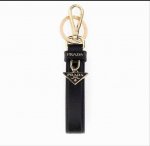 Prada keychain official website model, triangle brand pendant leather ring keyc