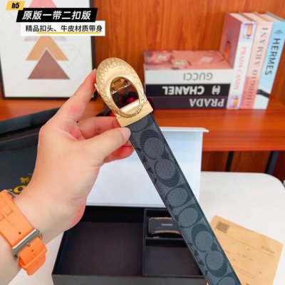 1 belt, 1 buckle, 1 belt, 2 buckles, Coach C-style slide double buckle version,