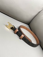 Celine Celine Triomphe Canvas logo print Wagyu leather 1.8 width pinhole belt sl
