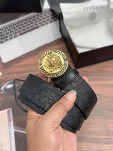 Versace original, width 4cm imported heat-pressed grained top layer cowhide with