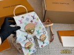 Replica gift box Size: 20*20Cm Lv white backpack Top original Original fabric wi