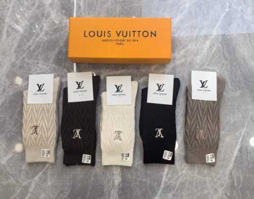 Special Packaging LV Louis Vuitton New Cashmere Mid-Length Slouch Socks! Five pa