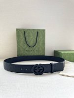 Special Gucci Interlocking Double G Belt With Sand-Black Hardware, Crafted From