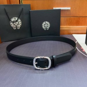 Chrome Hearts Scout Flower Japanese Pin Buckle Belt [Fixed Style], Brass Silver-