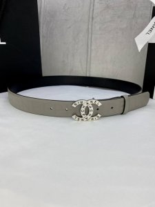 Width 3.0 Cm Chanel Imported Soft Calfskin Leather With Gold And Silver Patterne