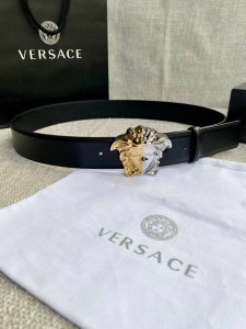 Width 4.0 Cm Versace This Goatskin Belt Features A Buckle Adorned With The Brand