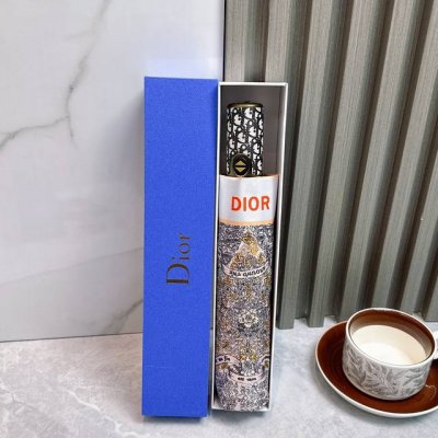 Dior 2025 summer new fully automatic folding umbrella Black coating sunscreen ef