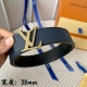Original Packaging Louis Vuitton Donkey Leather Belt, 35Mm Width. The Belt Featu