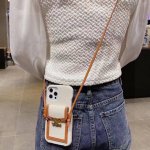 Celine card bag mobile phone case three-pack case, with stand, with lanyard, can