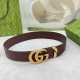 5.0Cm Gucci Wide Belt, Double-Sided Top-Grain Cowhide Leather, Length: 75.80.85.