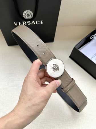 Width 4.0Cm The Buckle Of This Versace Double-Sided Leather Belt Is Decorated Wi - Click Image to Close