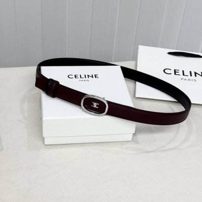 Celin E New 3D Buoy Buckle Women's Belt, Italian Imported Calfskin with Brass Bu
