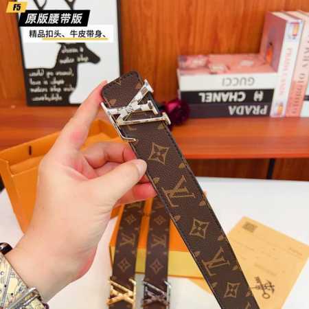 Original quality punched Brand: Louis L men's Color: Brown Buckle: Gold and Silv - Click Image to Close