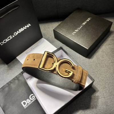 Dg, width 4.0cm, Dolce Gabbana new imported frosted cowhide versatile men's belt
