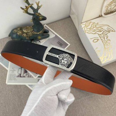 Versace Special Leather Belt Series, Original Factory-Made Premium Stainless Ste