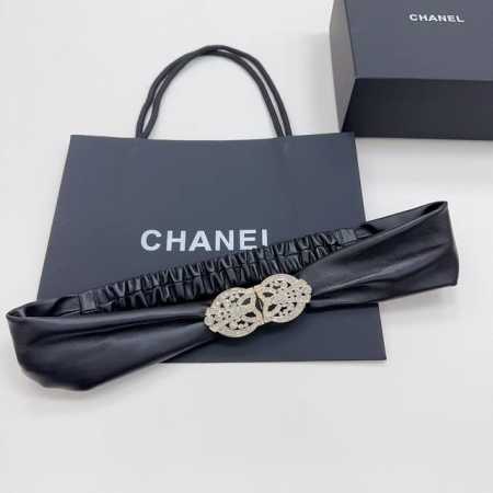 New 3.0Cm Chanel Elastic Belt With Full Diamond Buckle, Size 70.75.80.85.90 - Click Image to Close