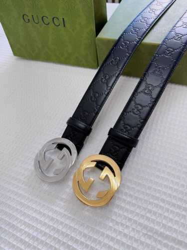 Special Gucci 4.0Cm Counter Same Style Embossing, Top Layer Cowhide Original Cou