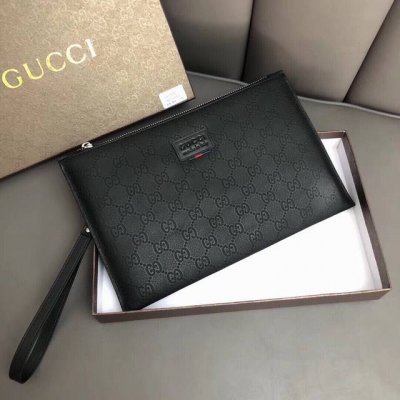 Color: Black Size: 28X18 Model: 99080 Gucci men's popular handbag, fine workman