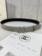 Width 3.0Cm Chanel Original Plain Cowhide Gold And Silver Diamond Steel Buckle