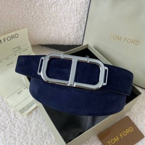 Tom Ford. New high-end double-sided calfskin, simple business men's belt, 4.0cm