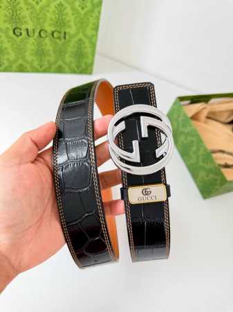 Product Name: Gucci Original Belt/Leather Bag Model: Hook buckle, pure steel bu - Click Image to Close