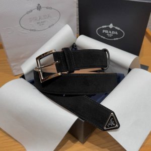 Prada Men's Suede Belt This Prada suede leather belt is simple yet sophisticate