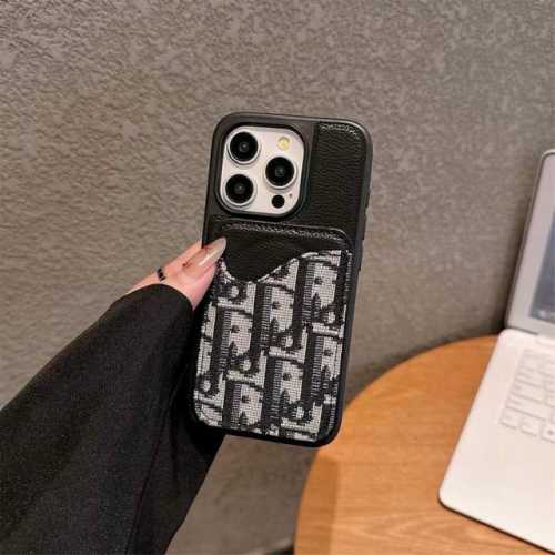 dior Dior Card Holder Mobile Phone Case Litchi Pattern Magnetic Case Magnetic