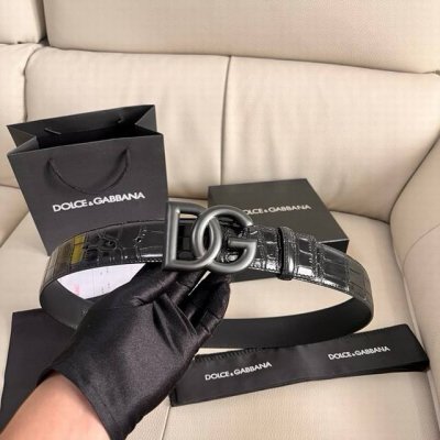 Special Dg Width 4.0Cm Dolce&Gabbana New Men's Crocodile Pattern Belt With New R