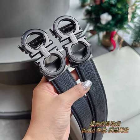 The perfect gift! Salvatore Ferragamo's latest automatic buckle top-grain cowhid - Click Image to Close