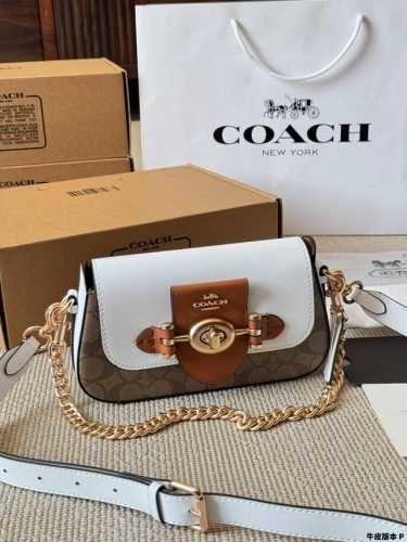 Cowhide version Coach new Brie turnlock underarm bag Coach retro small bag is h