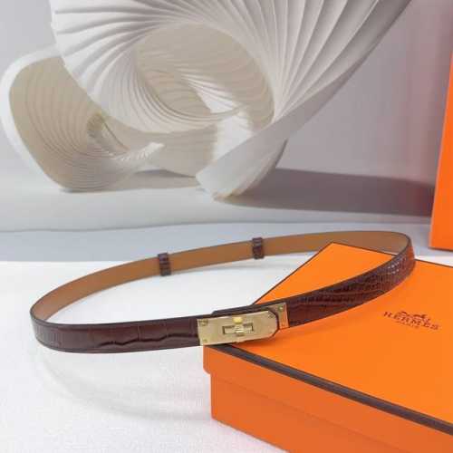 1.8Cm Herm S Kelly Crocodile-Patterned New Design, Double-Sided Top-Grain Leathe