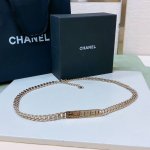 Chanel Openwork CHANEL Gold Metal Brass Logo Waist Chain, Heavy-duty Handmade Wa