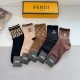 Box of 5 pairs (with packaging) Fendi new mid-calf men's socks, pure cotton fab